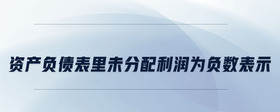 資產(chǎn)負債表里未分配利潤為負數(shù)表示