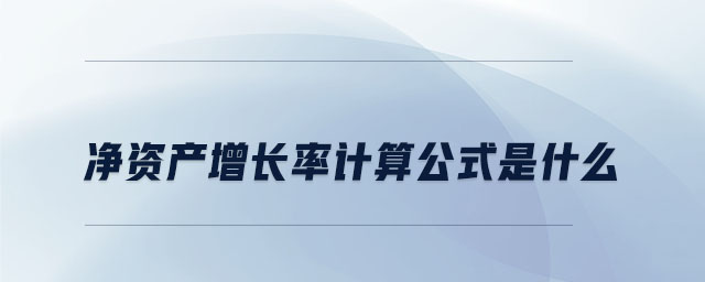 凈資產(chǎn)增長率計(jì)算公式是什么
