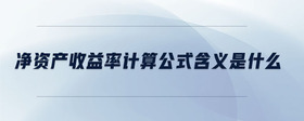 凈資產(chǎn)收益率計(jì)算公式含義是什么