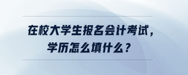 在校大學(xué)生報名會計考試，學(xué)歷怎么填什么？