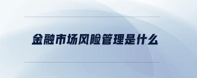 金融市場風(fēng)險管理是什么