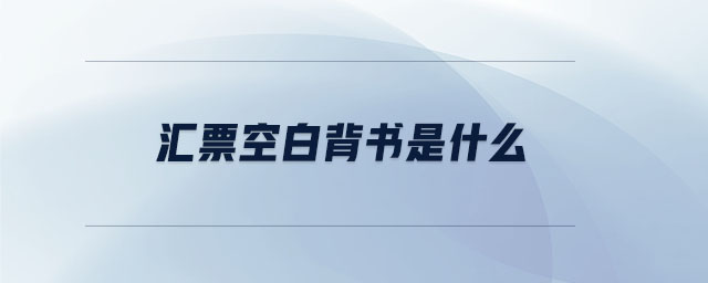 匯票空白背書(shū)是什么