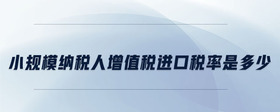小規(guī)模納稅人增值稅進(jìn)口稅率是多少