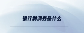 銀行利潤(rùn)表是什么