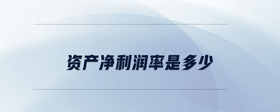 資產(chǎn)凈利潤率是多少