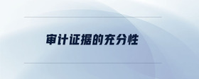 審計(jì)證據(jù)的充分性