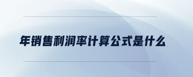 年銷(xiāo)售利潤(rùn)率計(jì)算公式是什么