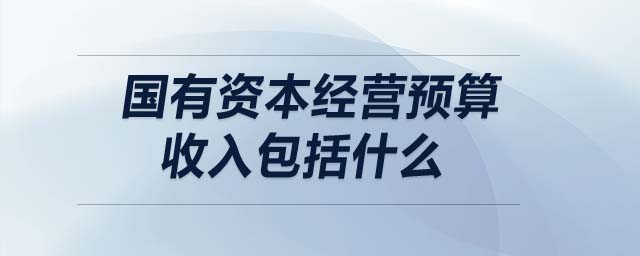 國有資本經(jīng)營預(yù)算收入包括什么