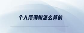 個人所得稅怎么算的