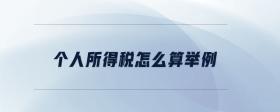 個人所得稅怎么算舉例