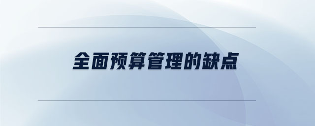 全面預(yù)算管理的缺點