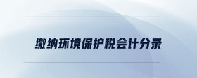 繳納環(huán)境保護(hù)稅會(huì)計(jì)分錄