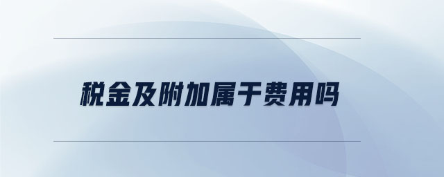 稅金及附加屬于費(fèi)用嗎
