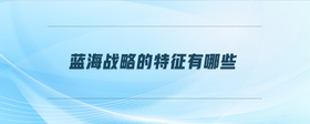 藍(lán)海戰(zhàn)略的特征有哪些