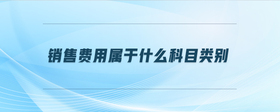 銷售費(fèi)用屬于什么科目類別