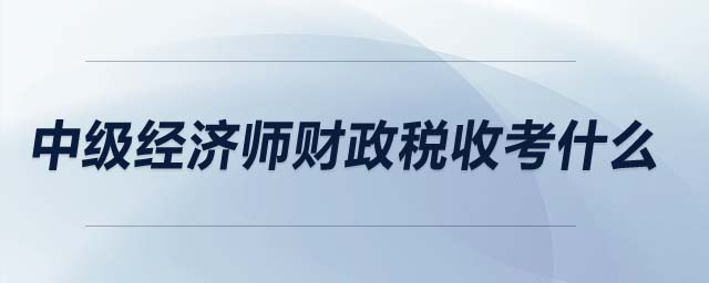 中級(jí)經(jīng)濟(jì)師財(cái)政稅收考什么