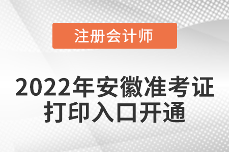 2022年安徽省銅陵注冊(cè)會(huì)計(jì)師考試準(zhǔn)考證打印入口已開(kāi)通！