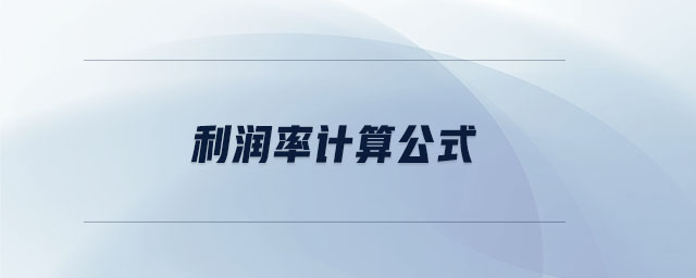 利潤率計算公式