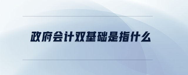 政府會計雙基礎(chǔ)是指什么