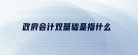 政府會(huì)計(jì)雙基礎(chǔ)是指什么