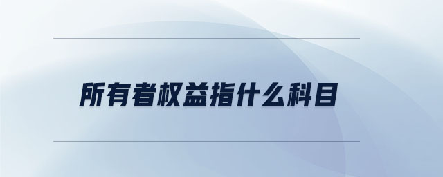 所有者權益指什么科目