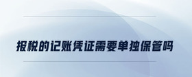 報(bào)稅的記賬憑證需要單獨(dú)保管嗎