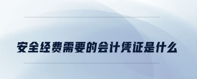 安全經(jīng)費(fèi)需要的會計(jì)憑證是什么