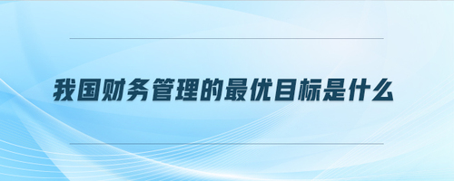 我國財務(wù)管理的最優(yōu)目標(biāo)是什么