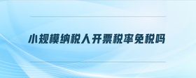 小規(guī)模納稅人開(kāi)票稅率免稅嗎