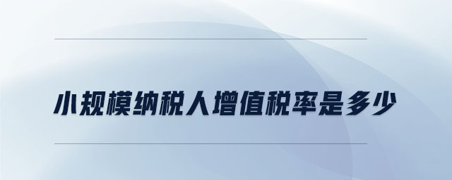 小規(guī)模納稅人增值稅率是多少