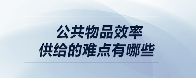公共物品效率供給的難點有哪些