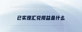 已實現(xiàn)匯兌損益是什么