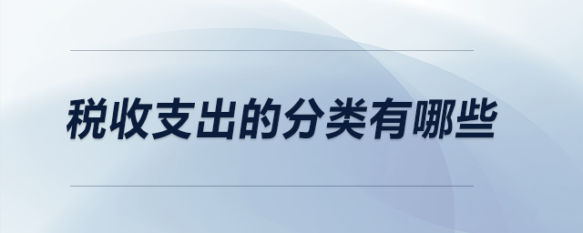 稅收支出的分類有哪些