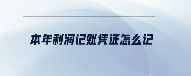 本年利潤記賬憑證怎么記