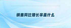 銷售同比增長率是什么