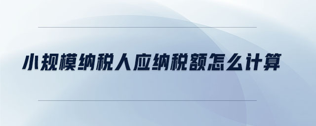 小規(guī)模納稅人應(yīng)納稅額怎么計(jì)算