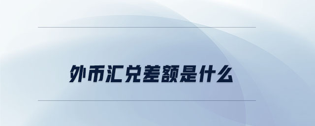 外幣匯兌差額是什么