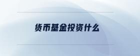 貨幣基金投資什么