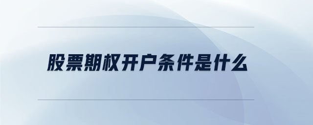 股票期權(quán)開(kāi)戶(hù)條件是什么