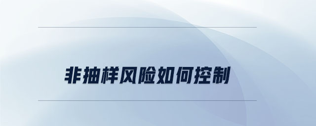 非抽樣風(fēng)險(xiǎn)如何控制