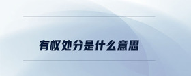 有權(quán)處分是什么意思
