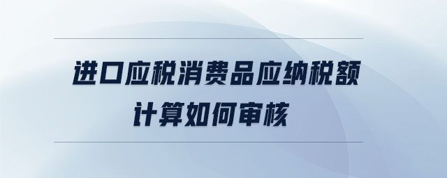 進口應稅消費品應納稅額計算如何審核