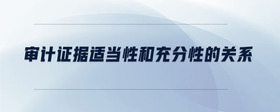 審計證據(jù)適當性和充分性的關(guān)系