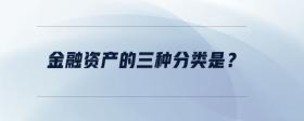 金融資產(chǎn)的三種分類是？