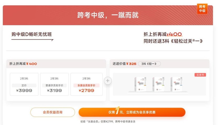 跨考中級，一蹴而就