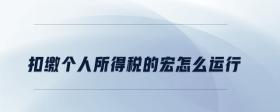 扣繳個人所得稅的宏怎么運行