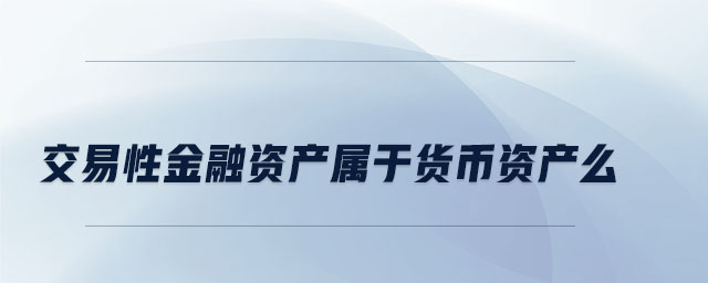 交易性金融資產(chǎn)屬于貨幣資產(chǎn)么