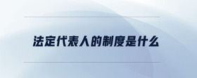 法定代表人的制度是什么