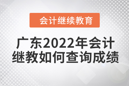 廣東2022年會計繼續(xù)教育如何查詢成績？