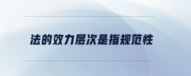 法的效力層次是指規(guī)范性